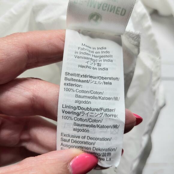 J. Crew Cotton Poplin Tunic Dress Farmer's Market Embroidery White Floral Small - Picture 12 of 13